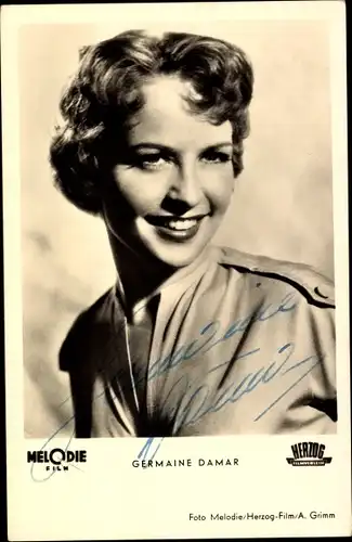 Ak Schauspielerin Germaine Damar, Tanzende Sterne, Portrait, Autogramm