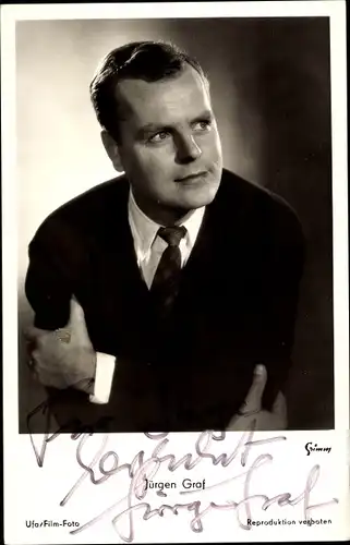Ak Schauspieler Jürgen Graf, Portrait, Autogramm