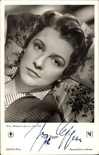 Ak Schauspielerin Inge Egger, Portrait, Autogramm