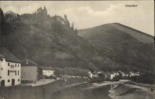 Ak Vianden Luxemburg, Panorama