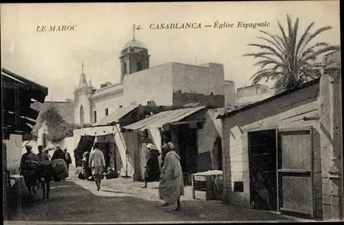 Ak Casablanca Marokko, Eglise Espagnole
