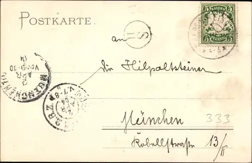 Präge Litho Deutscher Flottenverein, Deutsches Kriegsschiff, Fahne