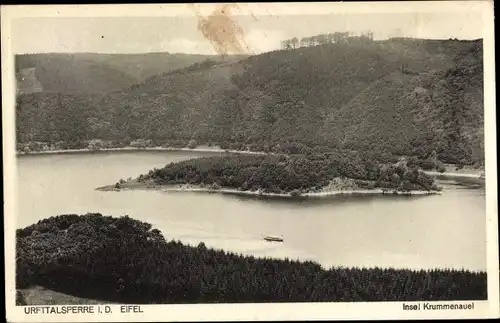 Ak Gemünd an der Urft Schleiden in der Eifel, Insel Krummenauel, Urfttalsperre