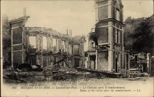 Ak Jonchery sur Vesle Marne, Le Chateau apres le bombardement, Kriegszerstörung 1. WK