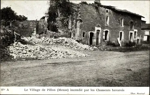 Ak Pillon Meuse, Le Village apres le bombardement, Kriegszerstörung 1. WK