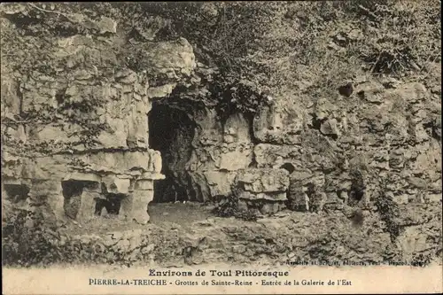 Ak Pierre la Treiche Meurthe et Moselle, Grottes de Sainte-Reine, Entree de la Galerie de l'Est