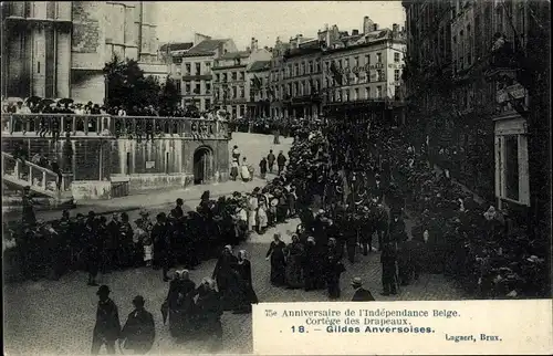 Ak Bruxelles Brüssel, 75e Anniversaire de l'Independance Belge, Gildes Anversoises