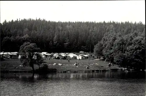 Ak Weida in Thüringen, Campingplatz, See