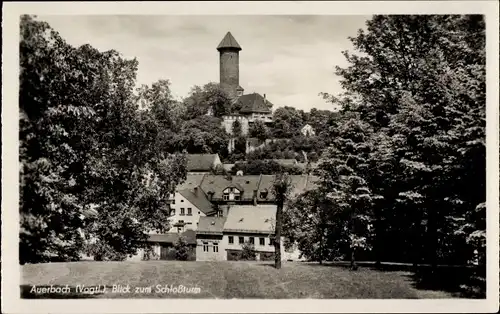 Ak Auerbach im Vogtland, Blick zum Schlossturm