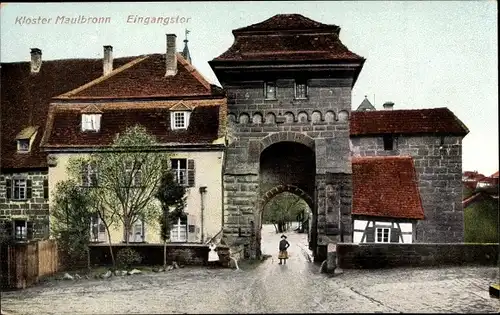 Ak Maulbronn im Schwarzwald, Kloster, Eingangstor
