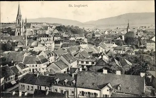 Ak Sankt Ingbert im Saarland, Panorama, Kirche