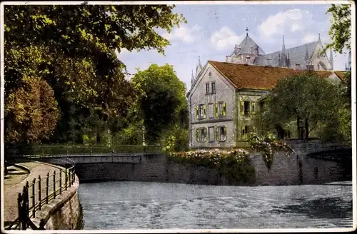 Ak Zweibrücken in der Pfalz, Partie an der Schwarzbach, Brücke