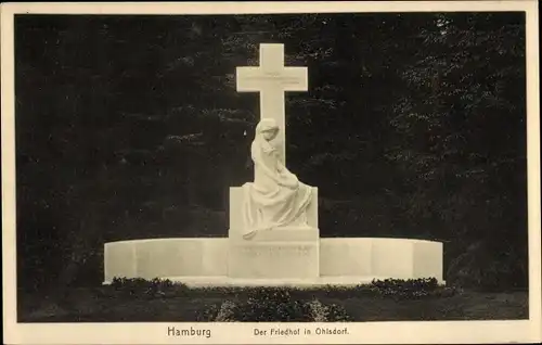 Ak Hamburg Nord Ohlsdorf, Friedhof, Grabmal von Hans Dammann