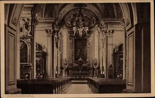 Ak Rottenburg am Neckar, Weggentalkirche im Weggental, Mittelschiff, Altar