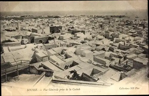 Ak Sousse Tunesien, Vue Generale prise de la Casbah