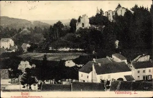 Ak Valkenburg Limburg, Häuser, Feld, Ruine, Umgebung