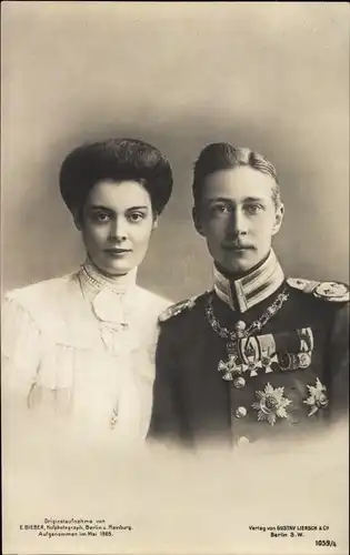 Ak Kronprinz Wilhelm von Preussen, Kronprinzessin Cecilie von Preußen, Liersch 1059 4