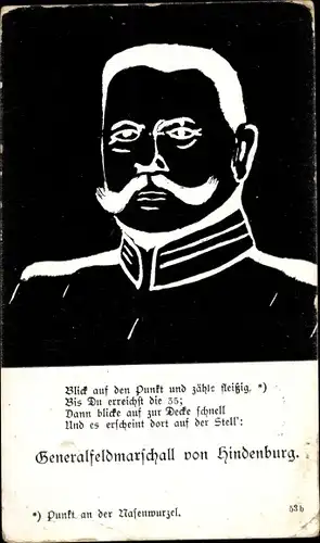 Vexier Ak Generalfeldmarschall Paul von Hindenburg, Portrait