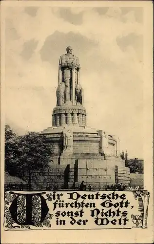 Ak Bismarckdenkmal, Wir Deutsche fürchten Gott, sonst Nichts in der Welt