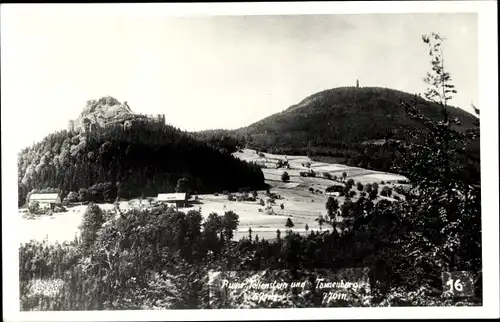 Ak Jiřetín pod Jedlovou Sankt Georgenthal, Burg Tolštejn, Tollenstein, Tannenberg