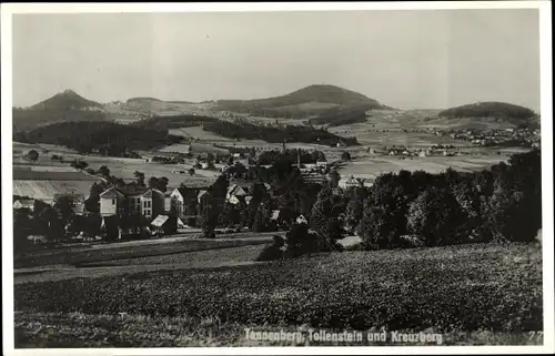 Ak Jiřetín pod Jedlovou Sankt Georgenthal, Burg Tolštejn, Tollenstein, Tannenberg, Kreuzberg