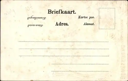 Präge Litho Frauenportrait und Stiefmütterchen, Reklame, Boon's Cacao, Wormerveer