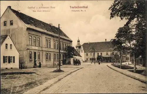 Ak Teutschenthal im Saalekreis, Gasthof zum schwarzen Ross