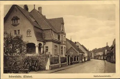 Ak Schweinitz Jessen an der Elster, Schliebenerstraße