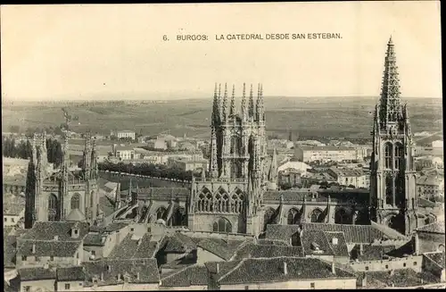 Ak Burgos Kastilien und León, La Catedral desde San Esteban
