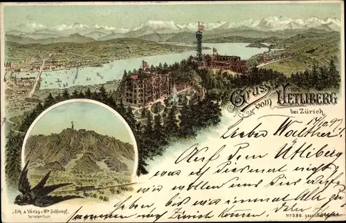 Litho Zürich Stadt Schweiz, Uetliberg