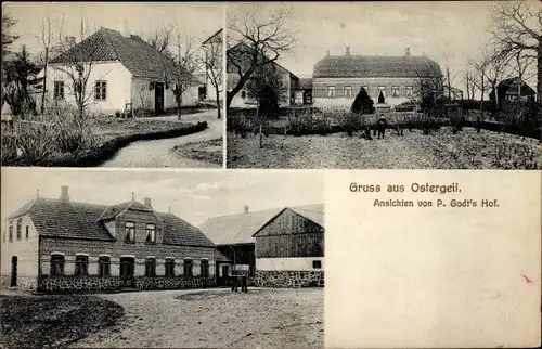 Ak Ostergeil Holbøl Sogn Dänemark, P. Godt's Hof, Bauernhof