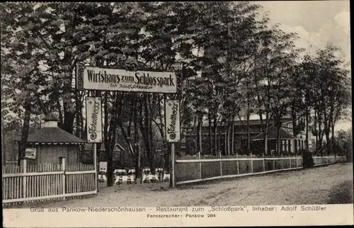 Ak Berlin Pankow Niederschönhausen, Wirtshaus zum Schlosspark