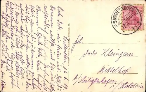 Ak Sandesneben in Lauenburg, Kolonialwarenhandlung, Kirche