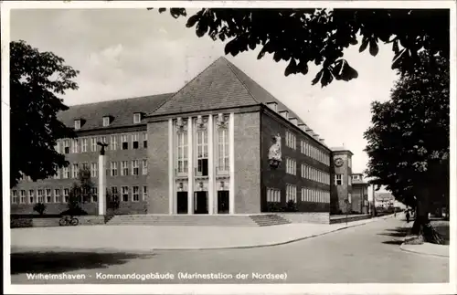 Ak Wilhelmshaven in Niedersachsen, Kommandogebäude der Marinestation der Nordsee