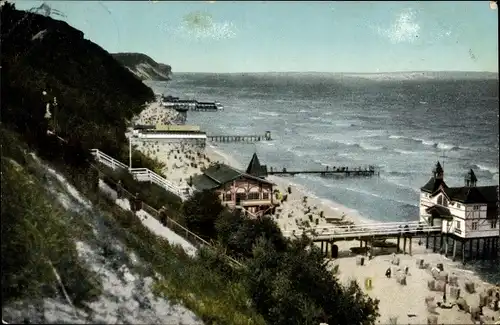 Ak Ostseebad Sellin auf Rügen, Blick auf den Strand und das Meer