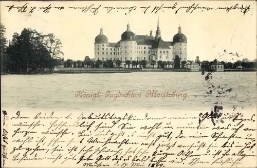 Ak Moritzburg in Sachsen, Königliches Jagdschloss
