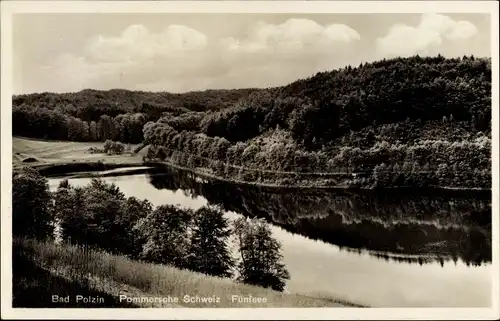 Ak Polczyn Zdrój Bad Polzin Pommern, Pommersche Schweiz, Fünfsee