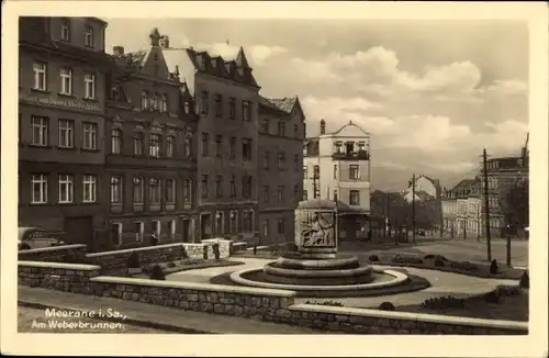 Ak Meerane in Sachsen, Am Weberbrunnen