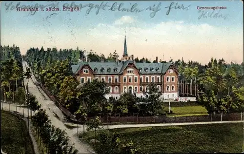 Ak Grünhain Beierfeld im Erzgebirge Sachsen, Partie am Genesungsheim