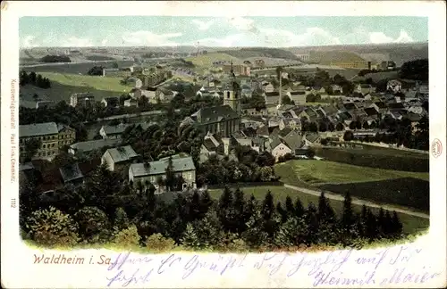 Ak Waldheim in Sachsen, Totalansicht der Ortschaft