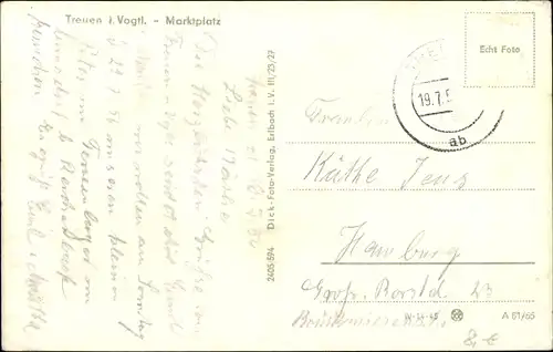 Ak Treuen im Vogtland, Marktplatz