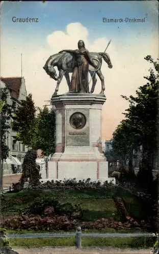 Ak Grudziądz Graudenz Westpreußen, Bismarck Denkmal
