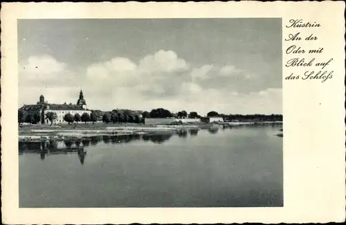 Ak Kostrzyn nad Odrą Cüstrin Ostbrandenburg, Blick auf Schloss