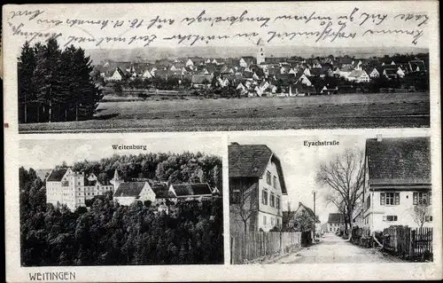 Ak Weitingen Eutingen im Gäu Württemberg, Panorama, Weitenburg, Eyachstraße