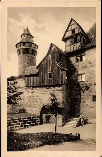 Ak Nürnberg in Mittelfranken, Burgeingang