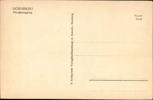 Ak Nürnberg in Mittelfranken, Burgeingang