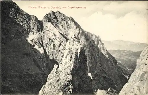 Ak Ellmau in Tirol, Scharlingerboden, Scharlinger Boden, Kleiner Kaiser, Sonneck