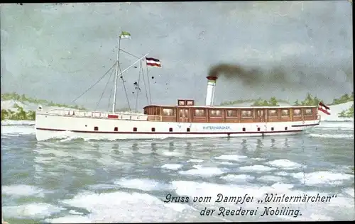 Ak Dampfschiff Wintermärchen, Reederei Nobiling, Berlin