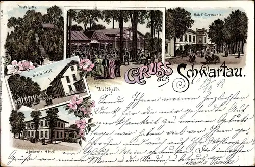 Litho Bad Schwartau Ostholstein, Hotel Germania, Waldhütte, Geertz Hotel, Waldhalle, Lindner's Hotel