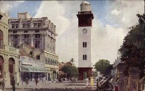 Ak Colombo Ceylon Sri Lanka, Queen Street, Queen's House, Fort